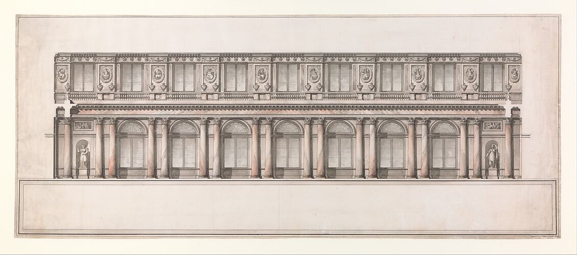 Longitudinal Section of Great Throne Room (Saint George's Hall), Winter Palace, Saint Petersburg