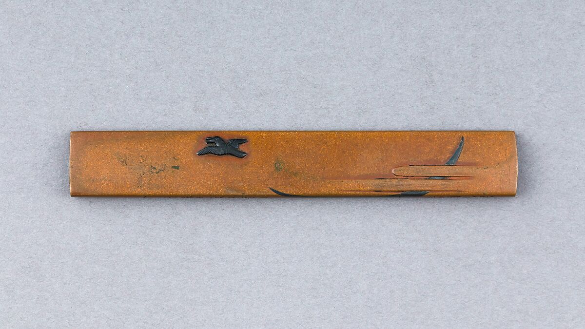 Knife Handle (Kozuka), Copper, copper-silver alloy (shibuichi), copper-gold alloy (shakudō), gold, Japanese 
