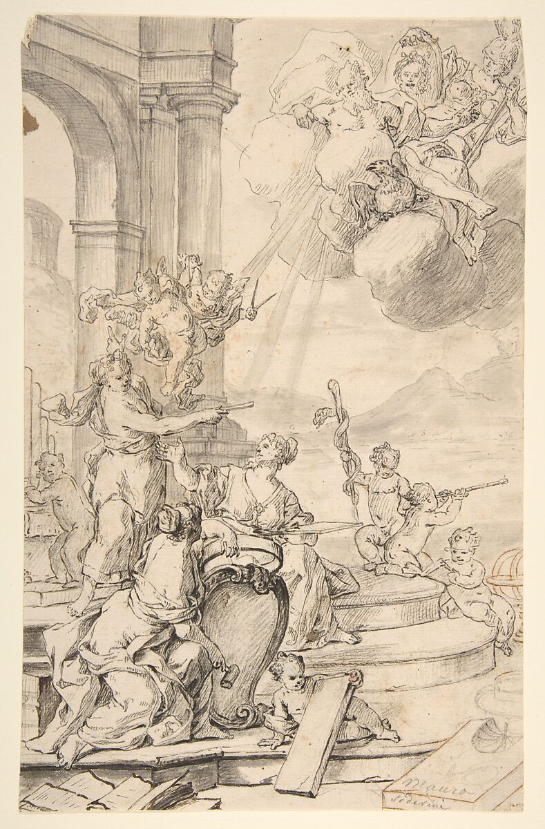 Drawing for a Frontispiece, Mauro Soderini (Italian, Florence, 1704–after 1739) 