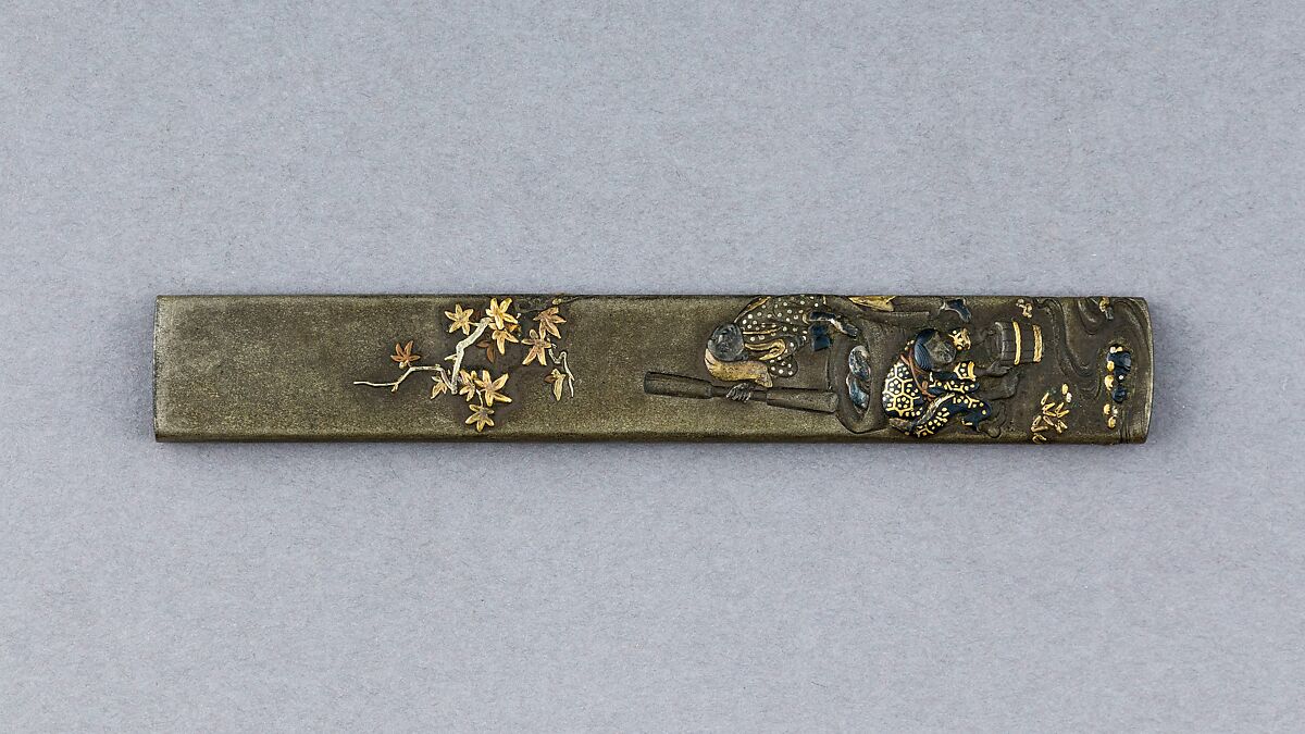 Knife Handle (Kozuka), Copper-silver alloy (shibuichi), gold, silver, copper, copper-gold alloy (shakudō), Japanese 