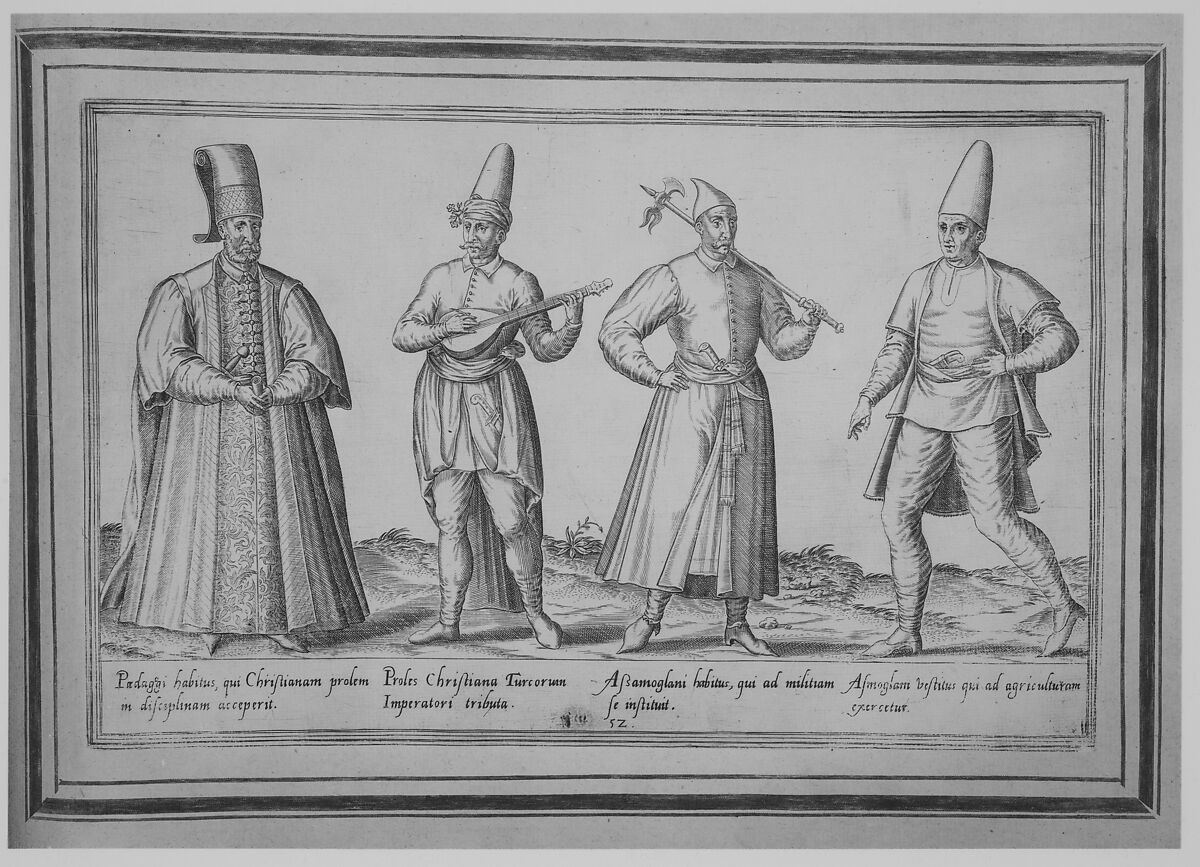 Habitus variarum orbis gentium / Omnium pene Europae, Asiae, Aphricae atque Americae Gentium Habitus, Abraham de Bruyn (Flemish, Antwerp 1540–1587 Cologne (?)), Engravings; Old full calf gold-tooled binding