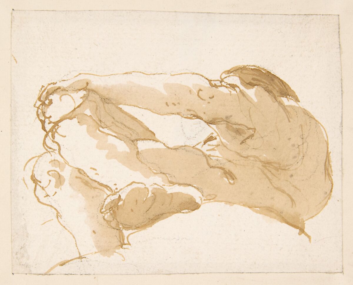 Seated Man Turned Towards the Left Seen from Below, Giovanni Battista Tiepolo (Italian, Venice 1696–1770 Madrid) 