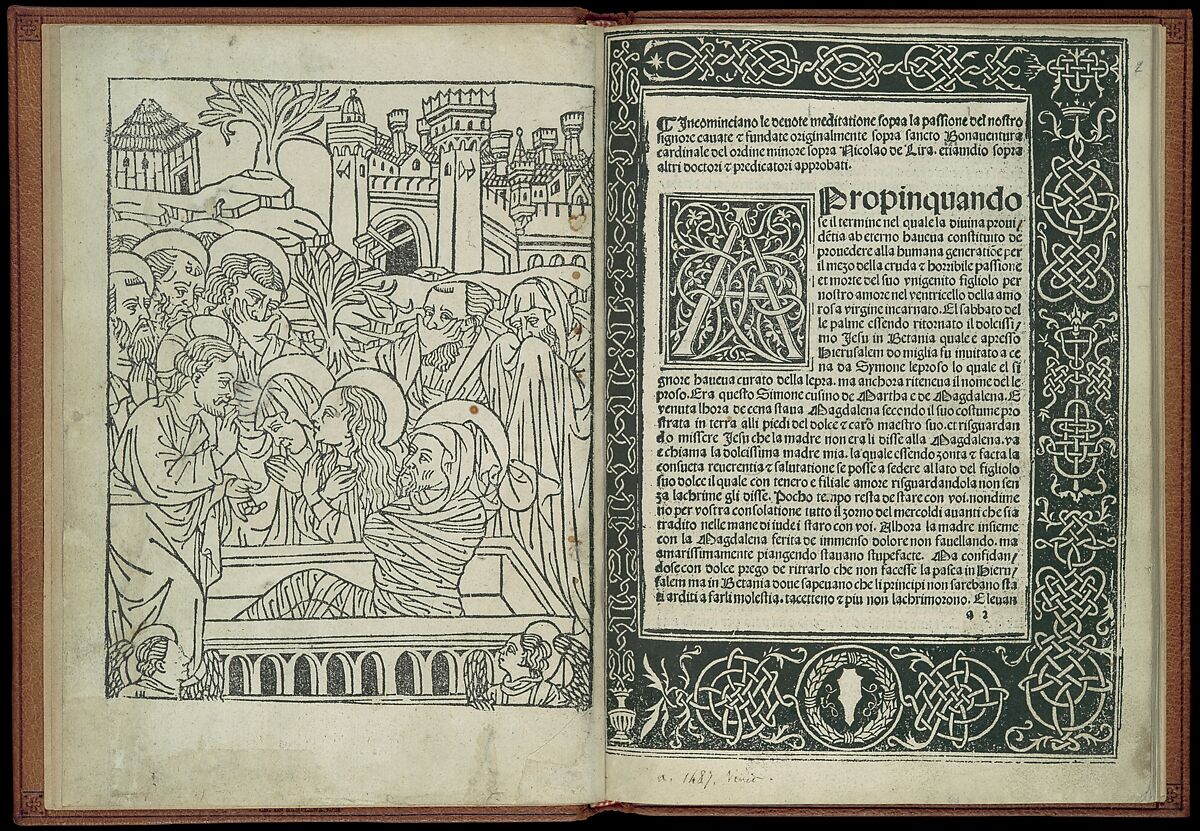 Le devote meditatione sopra la passione del nostro signore, Attributed to the Pseudo- Saint Bonaventura (Italian, Tuscany ca. 1217–1274), Printed book with woodcut illustrations 
