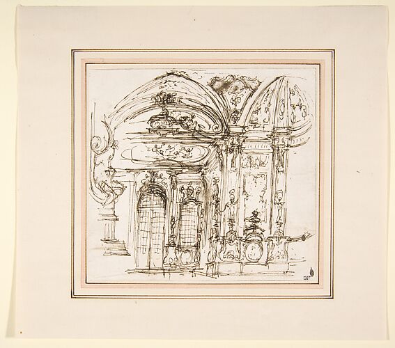 Design for a Stage Set: Highly Decorated Interior of a Palace