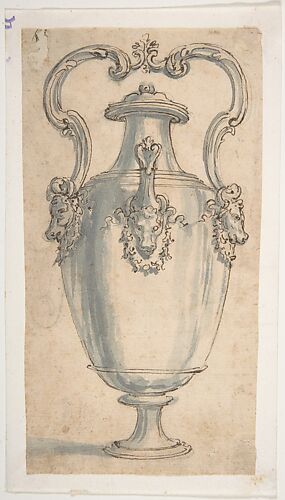 Design for a Ewer with Bull's Heads under the Handels and Spout