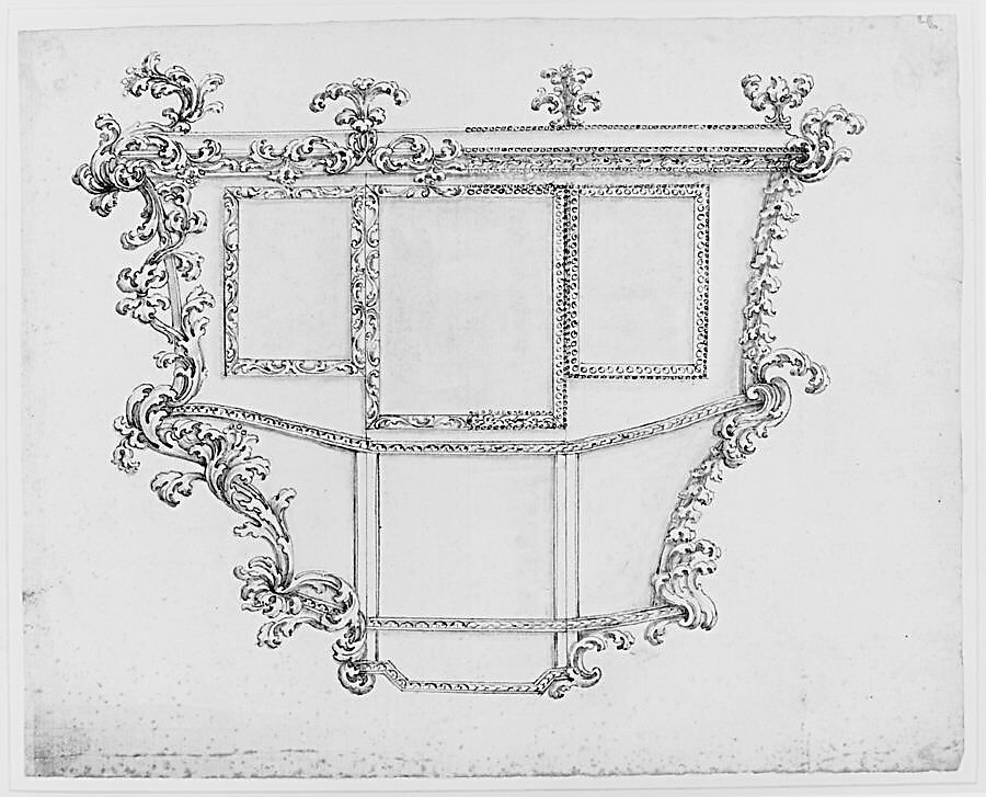 Design for a Carriage with a Variant for the Decoration, Anonymous, Italian, 17th or 18th century, Pen and ink and wash