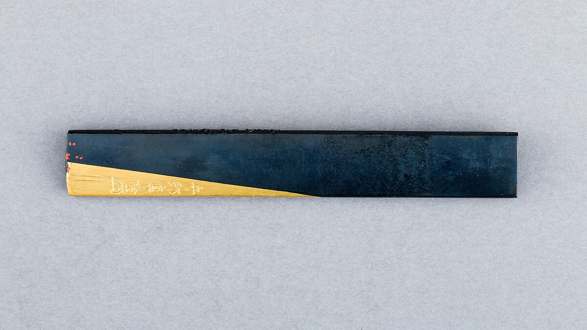 Knife Handle (Kozuka), Copper-gold alloy (shakudō), gold, Japanese