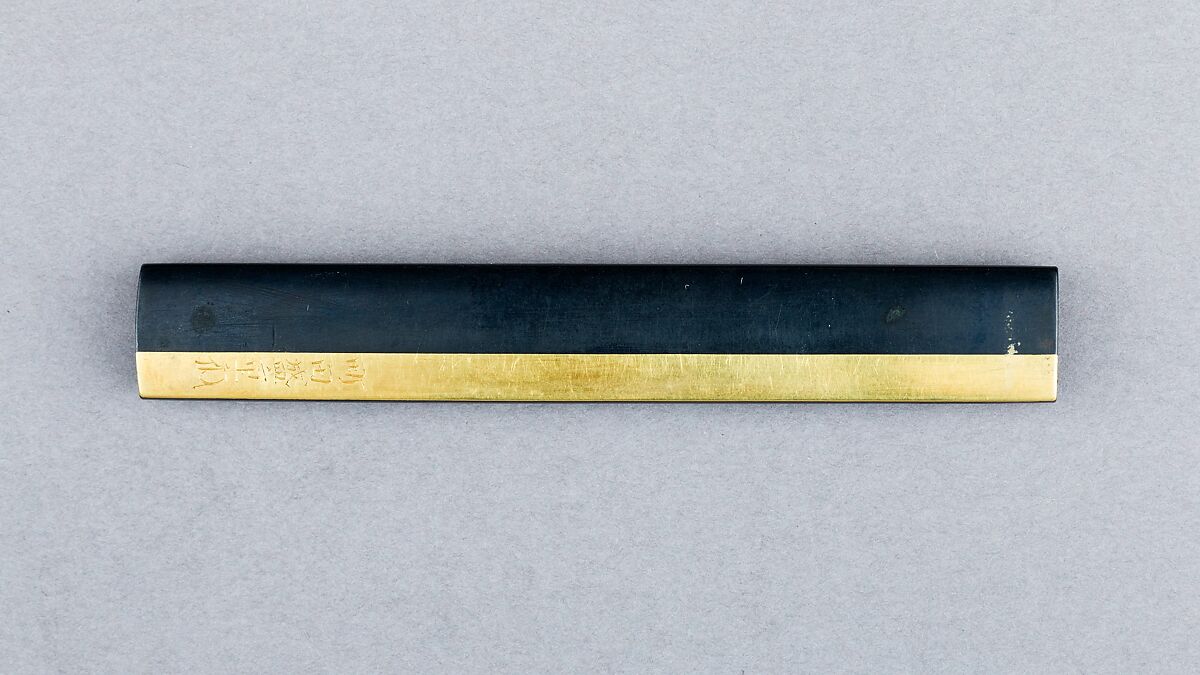 Knife Handle (Kozuka), Copper-gold alloy (shakudō), gold, Japanese