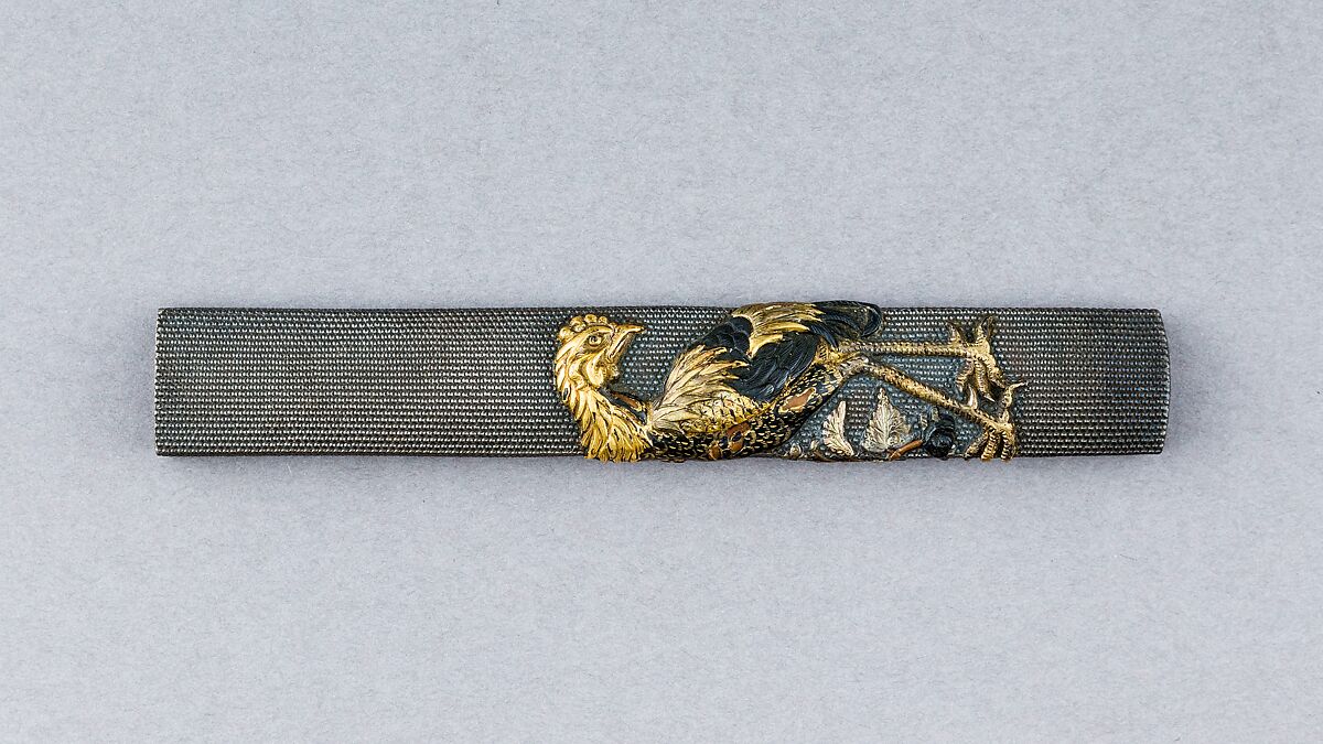 Knife Handle (Kozuka), Silver, gold, copper, copper-gold alloy (shakudō), Japanese 