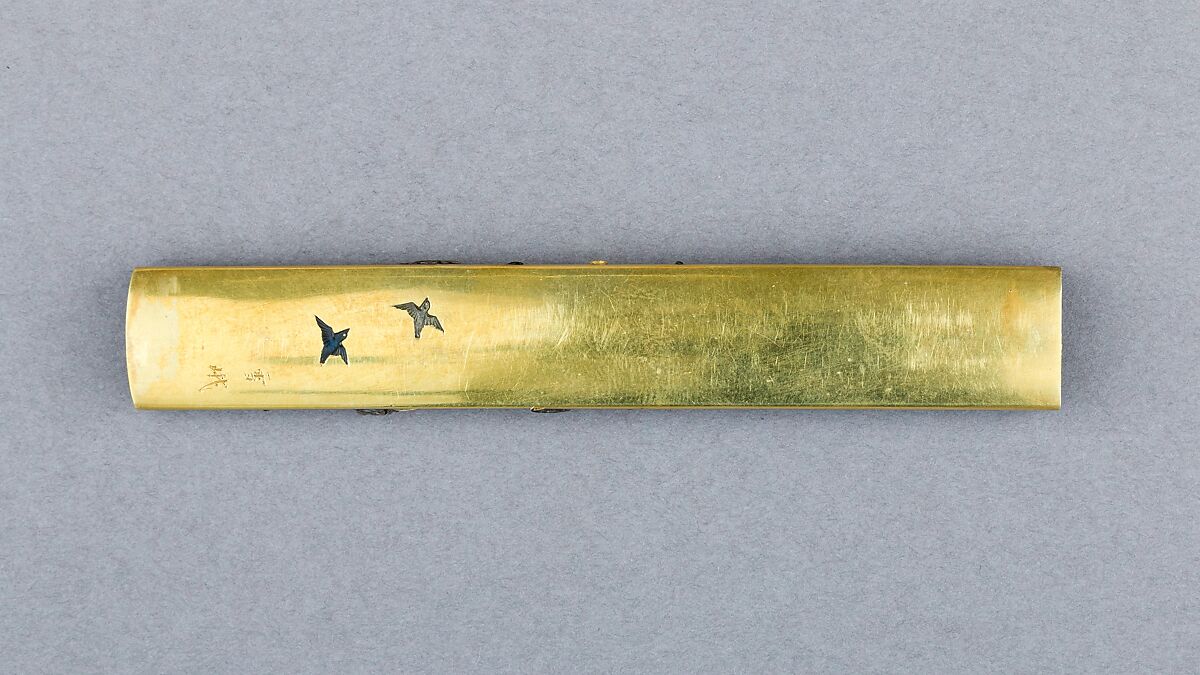 Knife Handle (Kozuka), Copper-silver alloy (shibuichi), silver, copper-gold alloy (shakudō), gold, Japanese