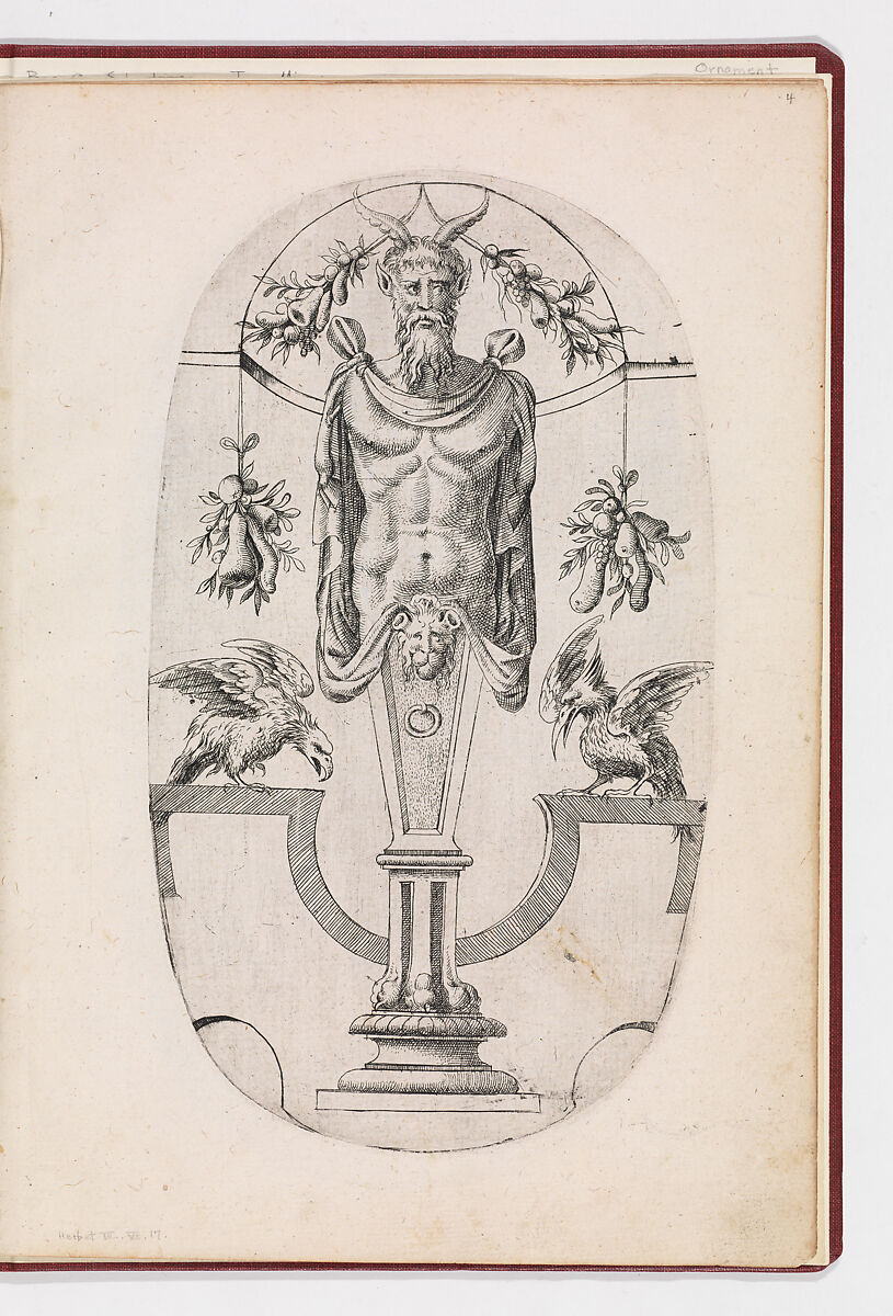 Designs for Terms, Jean Mignon (French, active 1535–ca. 1555), Etching