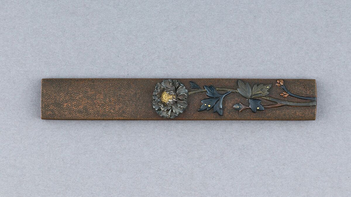 Knife Handle (Kozuka), Silver, copper, gold, Japanese 