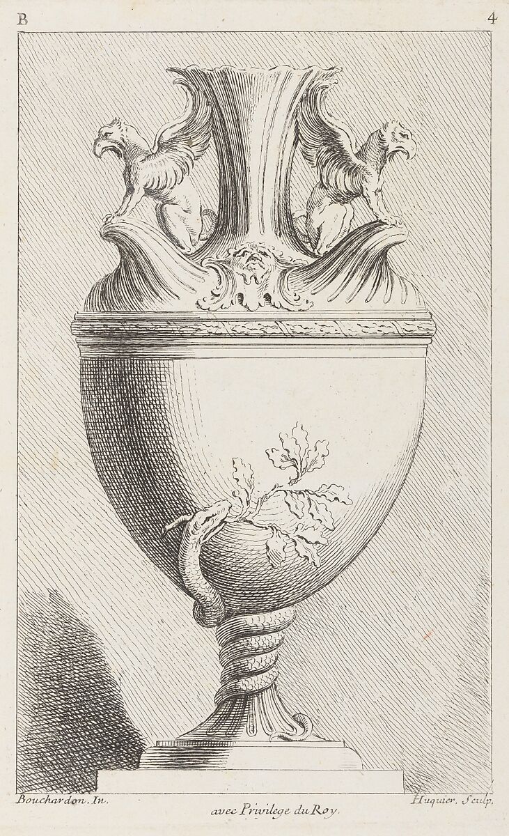 Second Book of Vases, Designed by Edme Bouchardon (French, Chaumont 1698–1762 Paris), Etching 