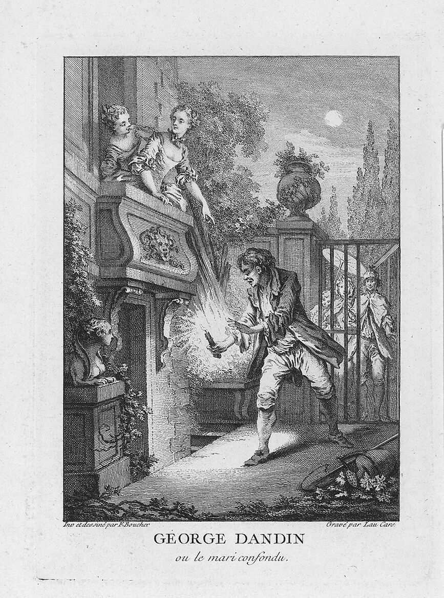 Gravures de Boucher pour les Oeuvres de Molière [Figures de Boucher pour Molière], Portrait of Moliere drawn by Jean-Baptiste Mauzaisse (French, Corbeil (Essonne) 1784–1844 Paris) in graphite, frontispiece, Graphite, etching, engraving, mezzotint