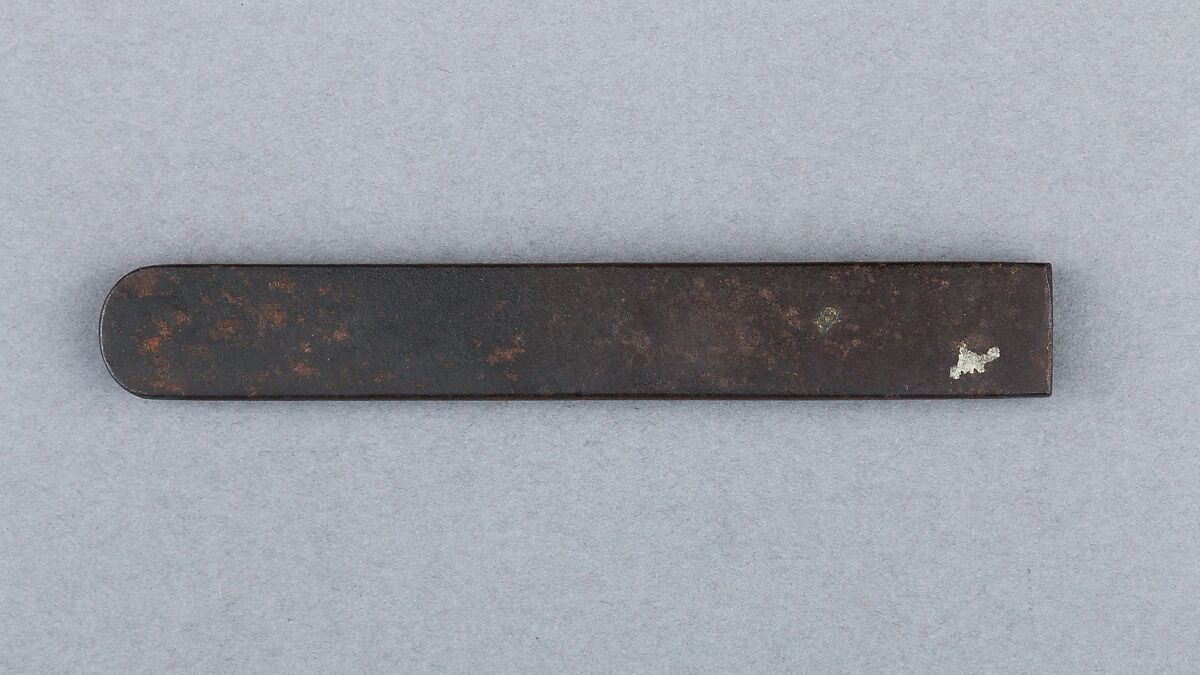 Knife Handle (Kozuka), Iron, copper-gold alloy (shakudō), Japanese