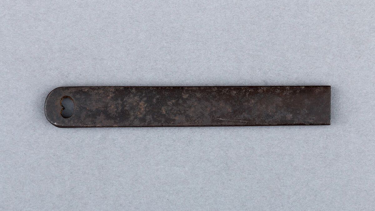 Knife Handle (Kozuka), Iron, copper-silver alloy (shibuichi), Japanese