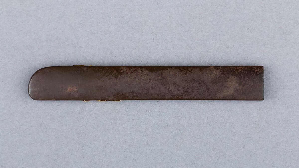 Knife Handle (Kozuka), Iron, gold, copper-silver alloy (shibuichi), Japanese