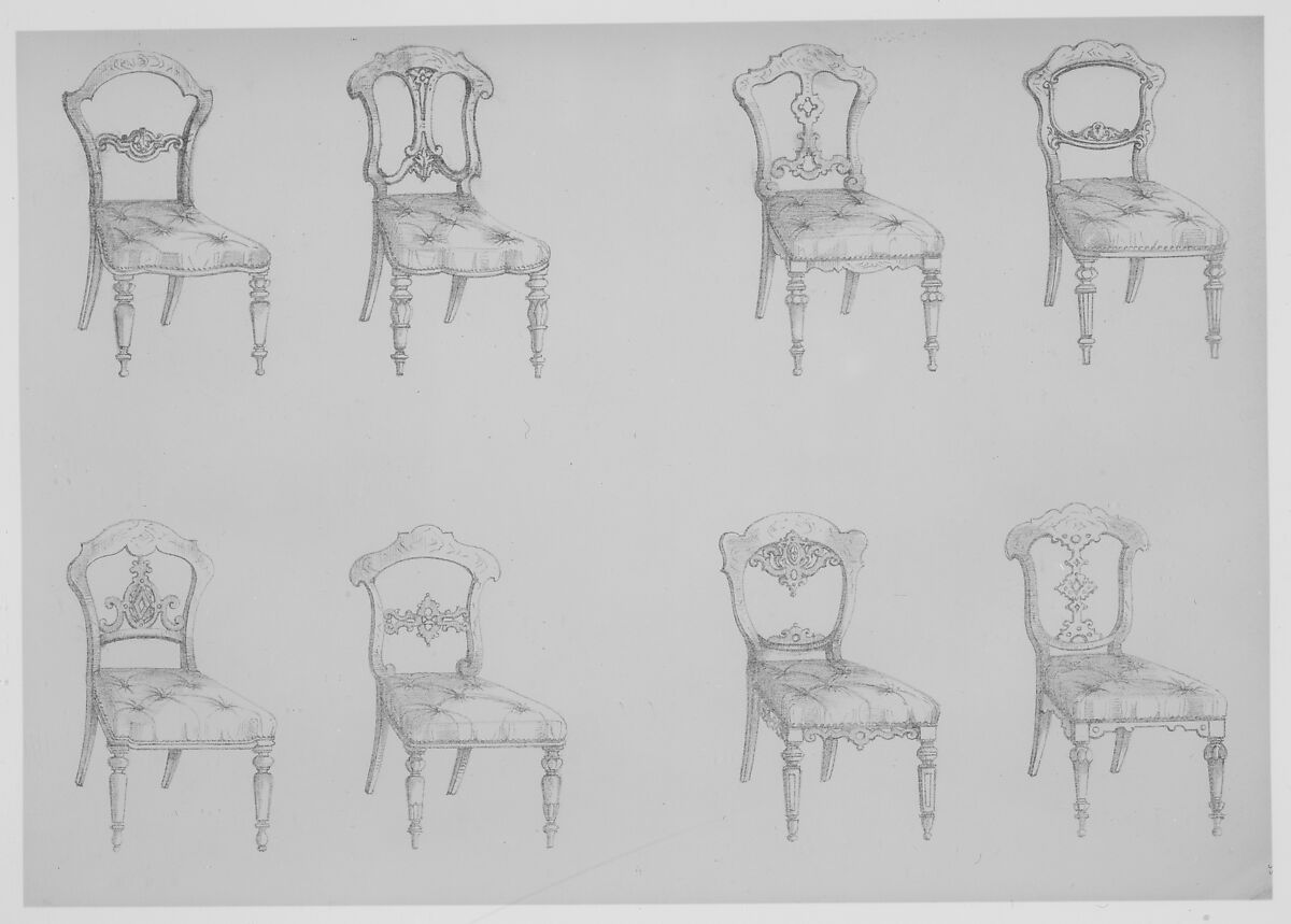 Furniture with Candelabra and Interior Decoration, Richard Hicks Bridgens (British, 1785–1846 Port of Spain, Trinidad), Illustrations: engraving, etching, hand-coloring