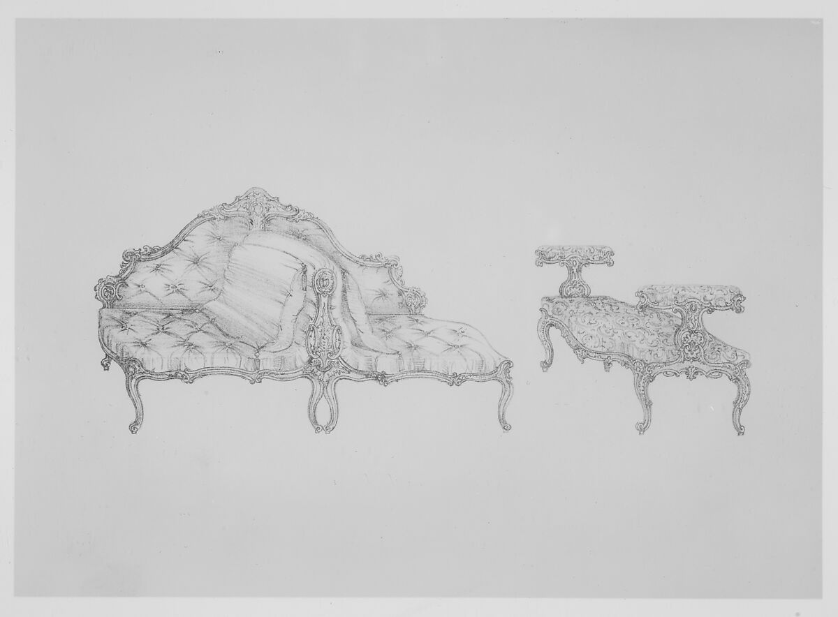 Furniture with Candelabra and Interior Decoration, Richard Hicks Bridgens (British, 1785–1846 Port of Spain, Trinidad), Illustrations: engraving, etching, hand-coloring