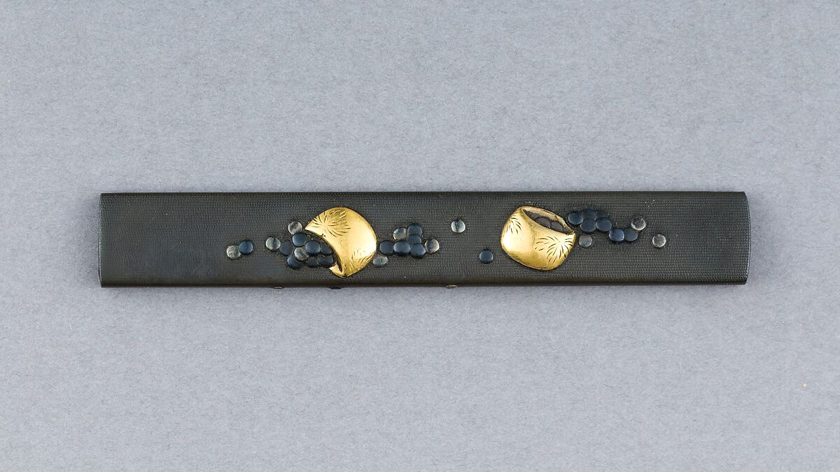 Knife Handle (Kozuka), Copper-silver alloy (shibuichi), gold, copper-gold alloy (shakudō), Japanese 