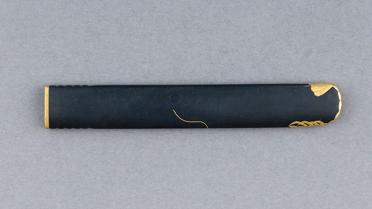 Knife Handle (Kozuka), Copper-gold alloy (shakudō), gold, Japanese
