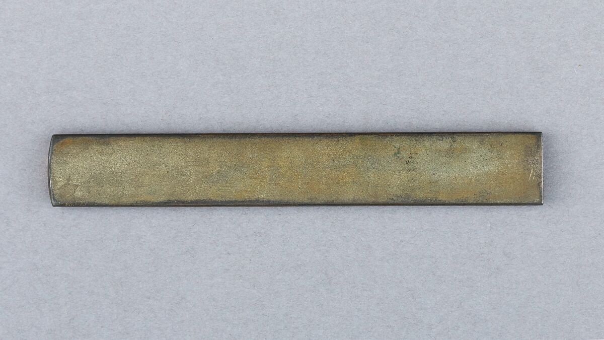 Knife Handle (Kozuka), Iron, copper-silver alloy (shibuichi), gold, Japanese