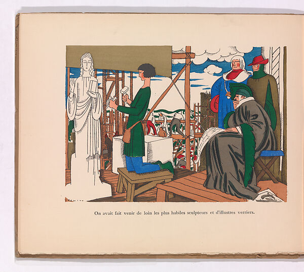 Reims: la cathédrale, Edouard-García Benito (Spanish, 1891–1981), Illustrations: line block (photomechanical relief print) and pochoir