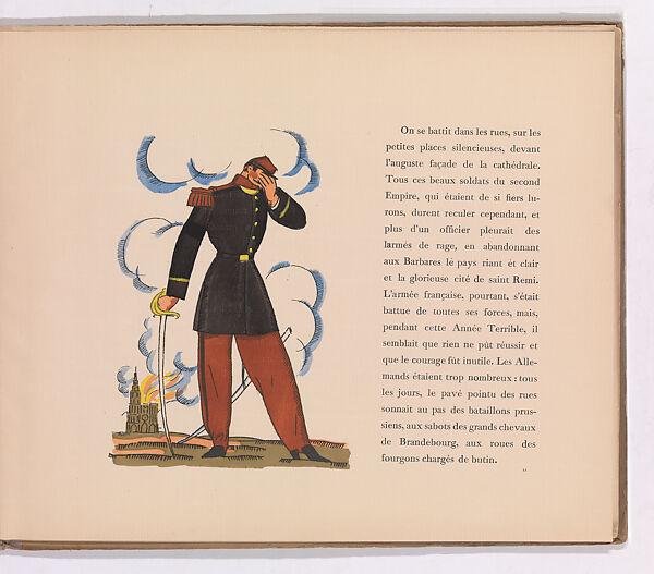 Reims: la cathédrale, Edouard-García Benito (Spanish, 1891–1981), Illustrations: line block (photomechanical relief print) and pochoir