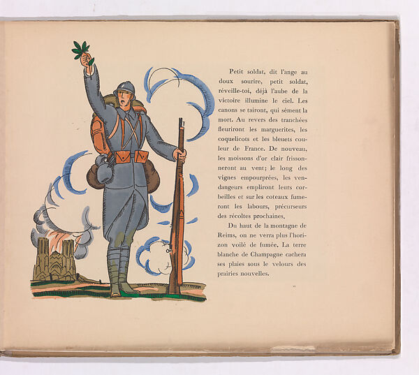 Reims: la cathédrale, Edouard-García Benito (Spanish, 1891–1981), Illustrations: line block (photomechanical relief print) and pochoir