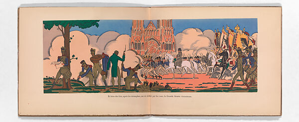 Reims: la cathédrale, Edouard-García Benito (Spanish, 1891–1981), Illustrations: line block (photomechanical relief print) and pochoir