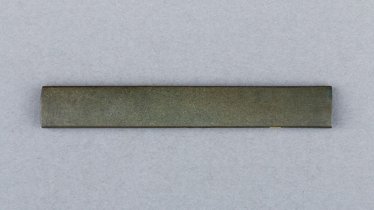 Knife Handle (Kozuka), Copper-silver alloy (shibuichi), gold, Japanese