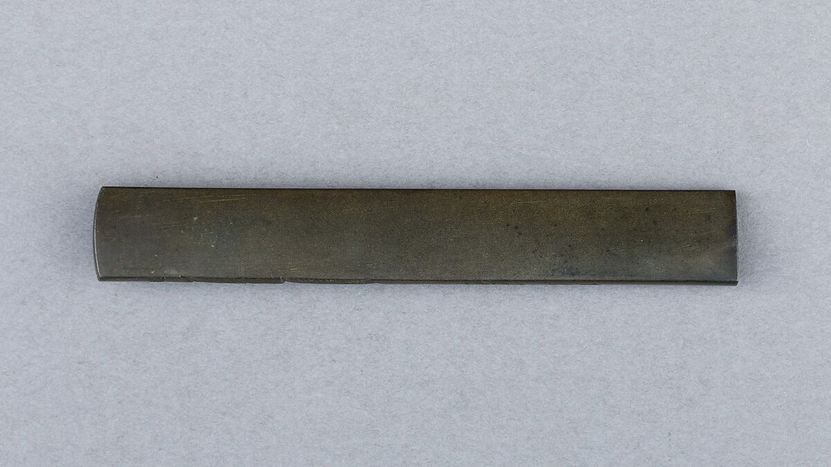 Knife Handle (Kozuka), Copper-silver alloy (shibuichi), gold, Japanese