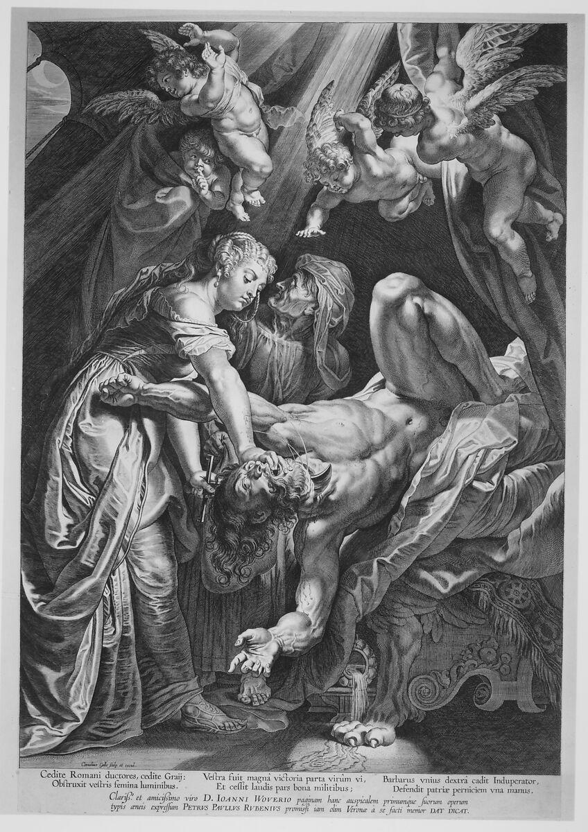 Judith Beheading Holofernes, Cornelis Galle I (Netherlandish, Antwerp 1576–1650 Antwerp), Engraving 