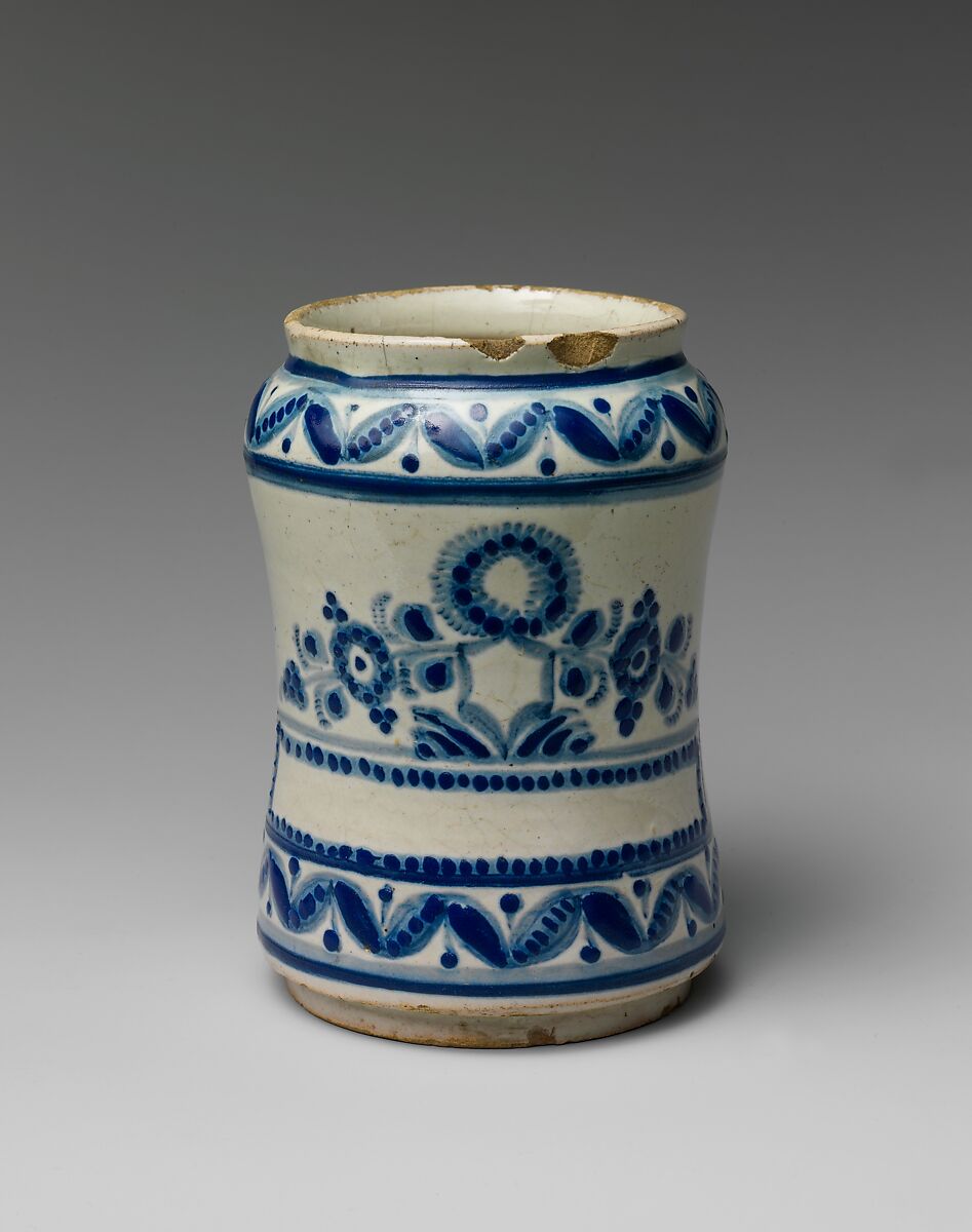 Apothecary Jar, Tin-glazed earthenware, Mexican 