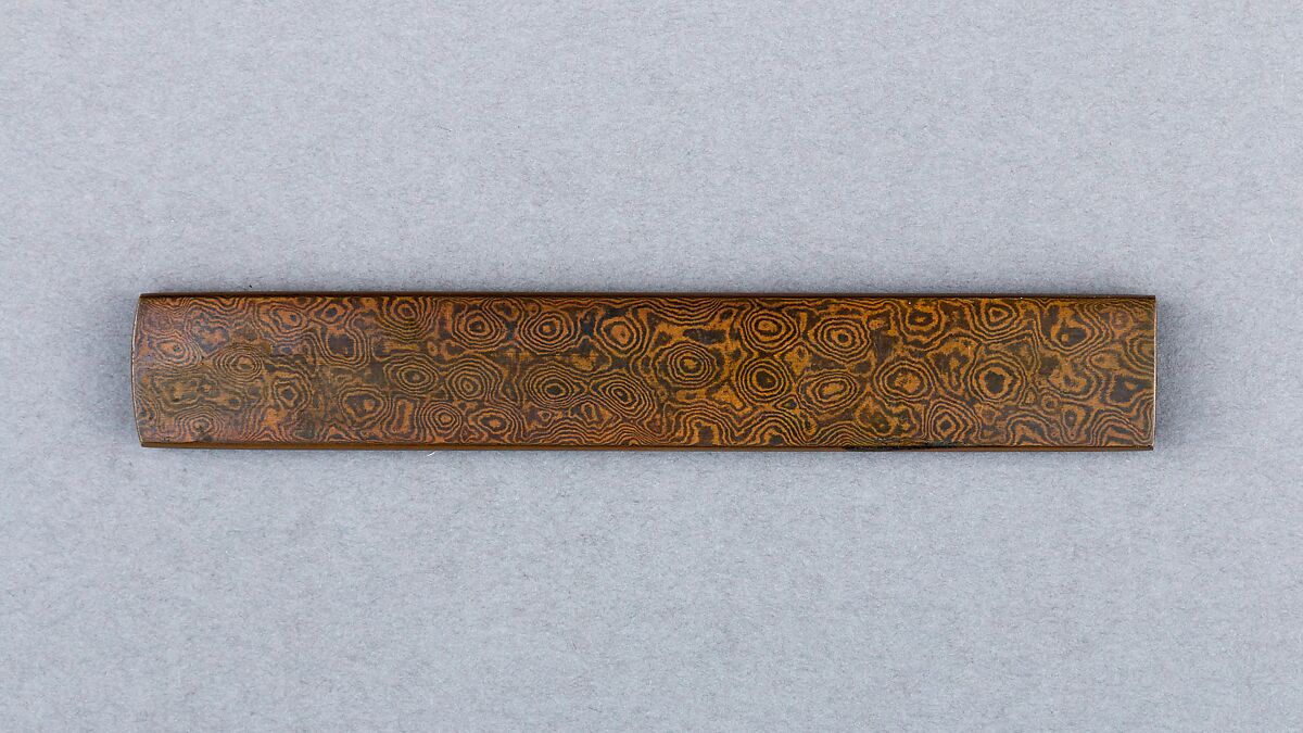 Knife Handle (Kozuka), Copper-silver alloy (shibuichi), copper, Japanese