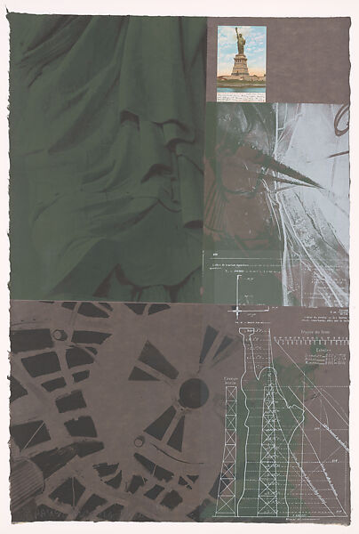 Statue of Liberty, Robert Rauschenberg (American, Port Arthur, Texas 1925–2008 Captiva Island, Florida), Lithograph collaged on silkscreen 