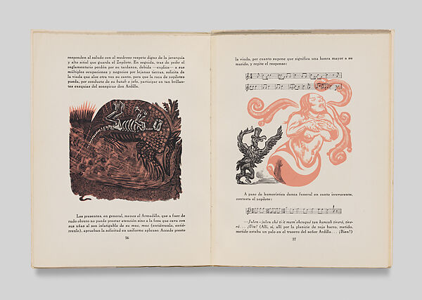Incidentes melódicos del mundo irracional (Melodic Incidents of an Irrational World), Juan de la Cabada (Mexican, 1899–1986), Codex-form book with relief illustrations (wood engraving, linocut, scratch board), letterpress