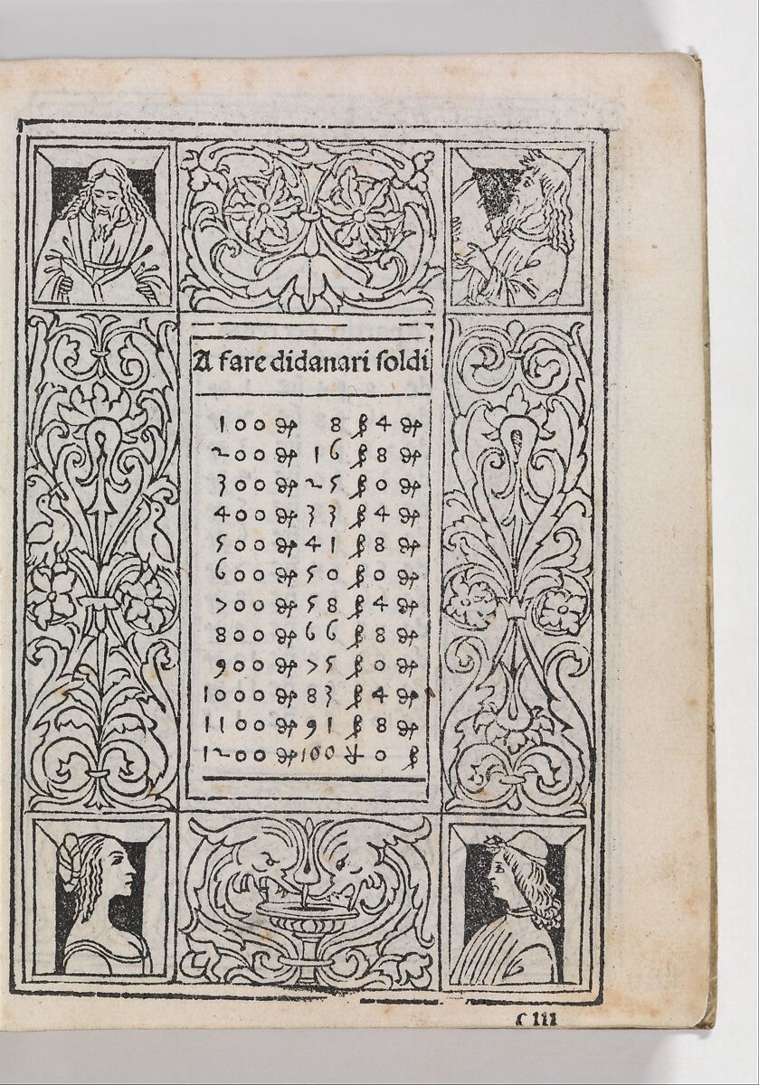 De Arithmetica, Filippo Calandri (Italian, 15th century), Printed book with woodcut illustrations