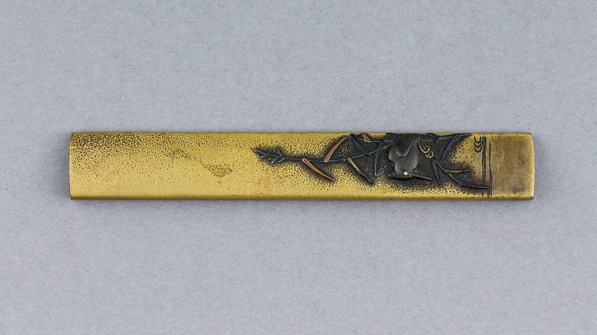 Knife Handle (Kozuka), Copper alloy (sentoku), copper, copper-silver alloy (shibuichi), gold, Japanese 