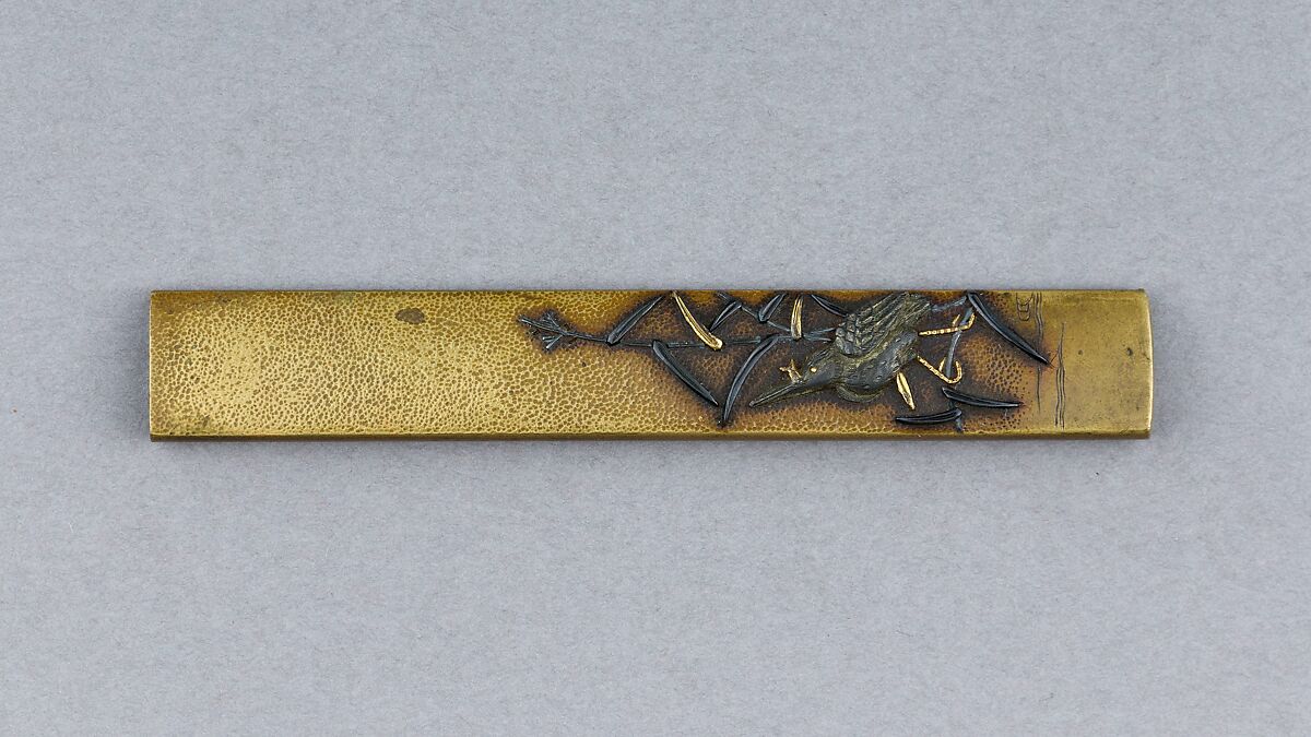 Knife Handle (Kozuka), Copper alloy (sentoku), gold, copper-gold alloy (shakudō), copper-silver alloy (shibuichi), Japanese 