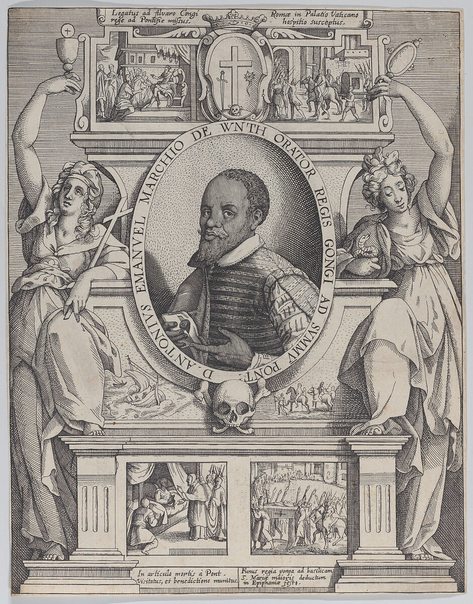 Portrait of  Don Antonio Emanuel Marchio de Wnth, Ambassador to the King of the Congo, Lucas Kilian (German, Augsburg 1579–1637 Augsburg), Etching 