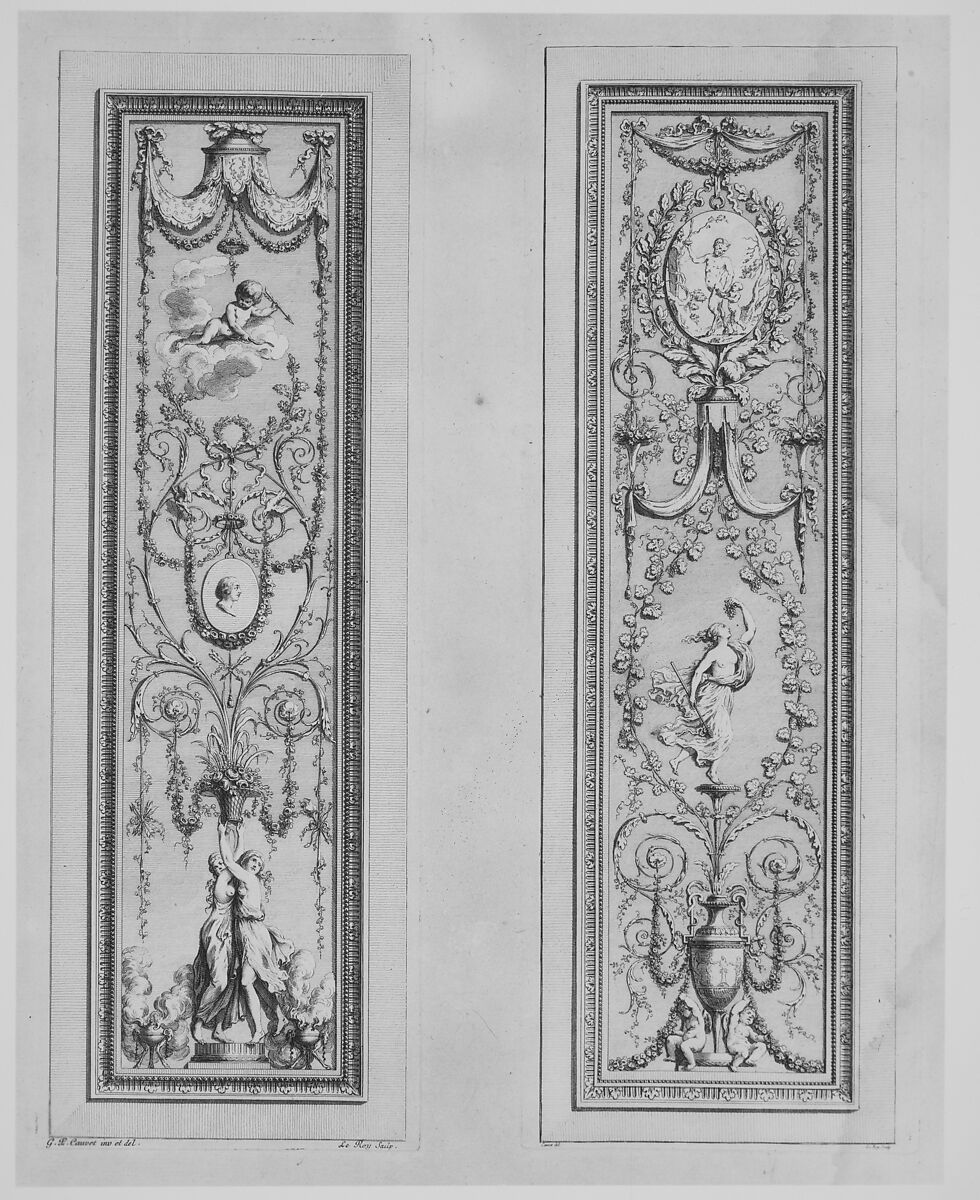 Recueil d'Ornemens A l'Usage des Jeunes Artistes qui se destinent à la décoration des bâtimens, Gilles Paul Cauvet (French, Aix 1731–1788 Paris), Etching, engraving