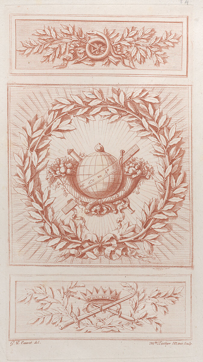 Recueil d'Ornemens à l'usage des jeunes artistes, Gilles Paul Cauvet (French, Aix 1731–1788 Paris), Engraving, etching 