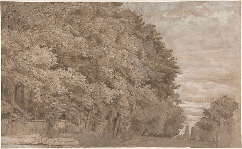 Large Forest (recto); A tree-lined lane with figure (verso)