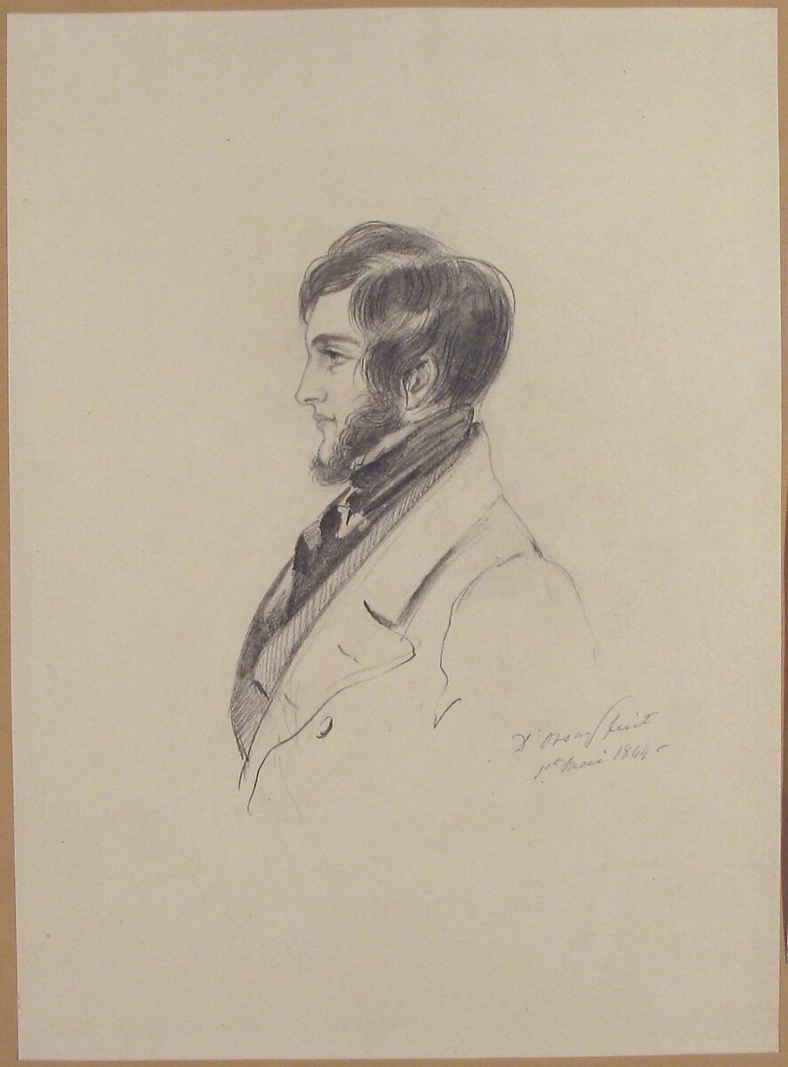 Portrait of Charles Kinnaird Sheridan, Count Alfred Guillaume Gabriel D'Orsay (French, 1801–1852), Graphite
