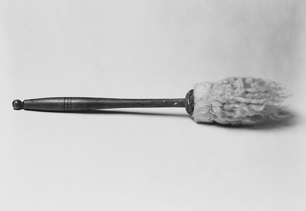 Duster, United Society of Believers in Christ’s Second Appearing (“Shakers”) (American, active ca. 1750–present), Wood; Cherry, lambswool, string, cloth, brass wire, American, Shaker
