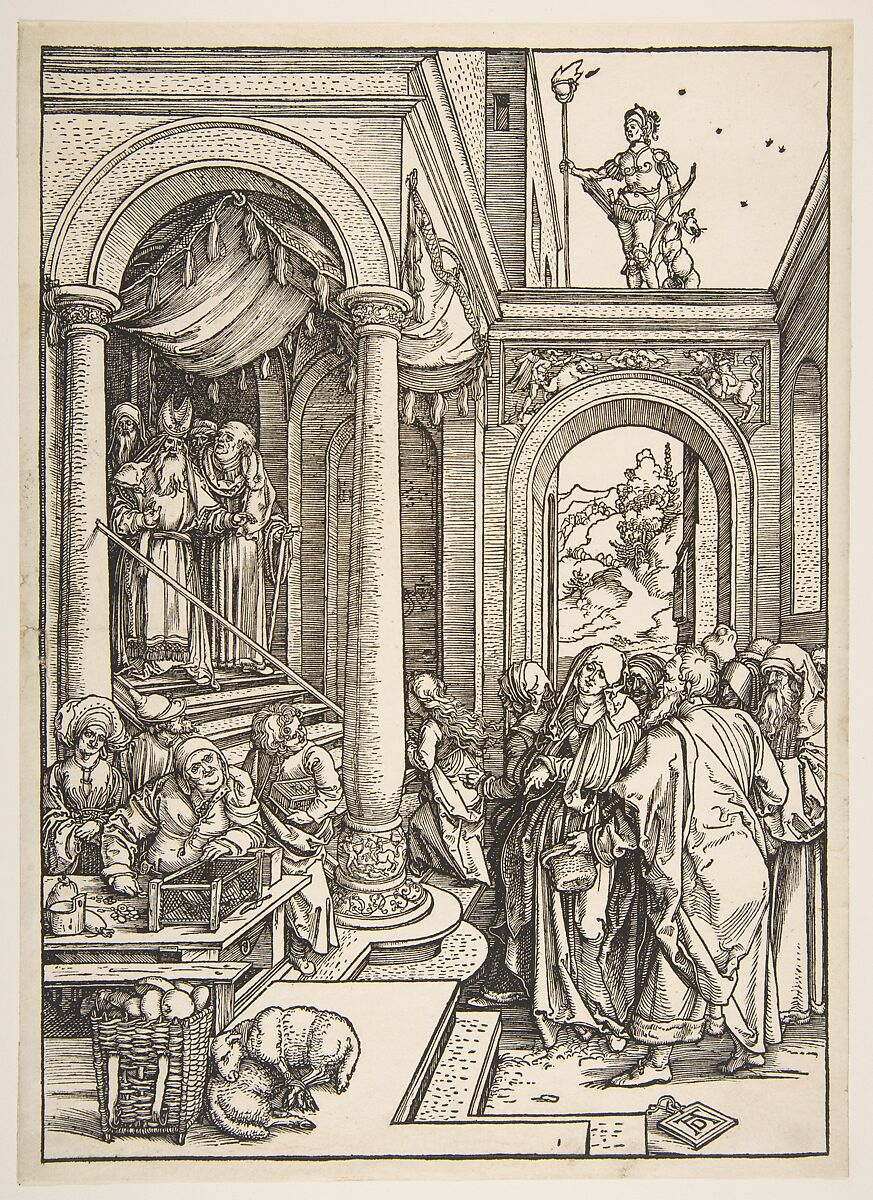 The Presentation of the Virgin in the Temple, from "The Life of the Virgin", Albrecht Dürer (German, Nuremberg 1471–1528 Nuremberg), Woodcut 
