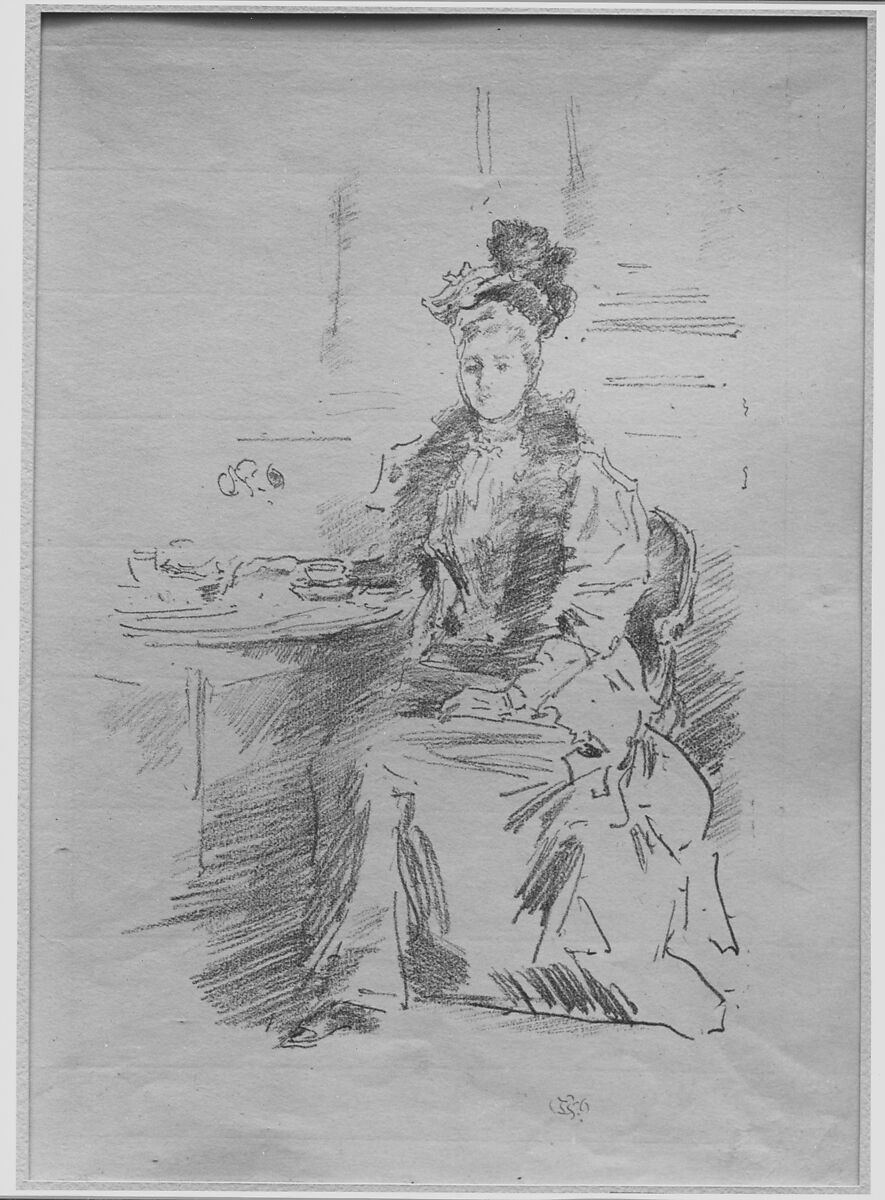La Jolie New Yorkaise, James McNeill Whistler (American, Lowell, Massachusetts 1834–1903 London), Transfer lithograph; only state (Chicago); printed in black ink on cream laid Japan