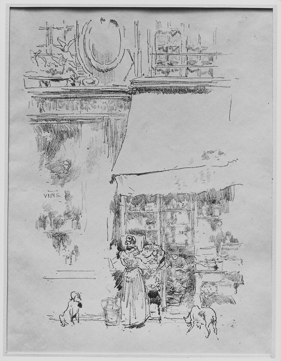 La Fruitière de la Rue de Grenelle, James McNeill Whistler (American, Lowell, Massachusetts 1834–1903 London), Transfer lithograph; only state (Chicago); printed in black ink on white machine made wove paper