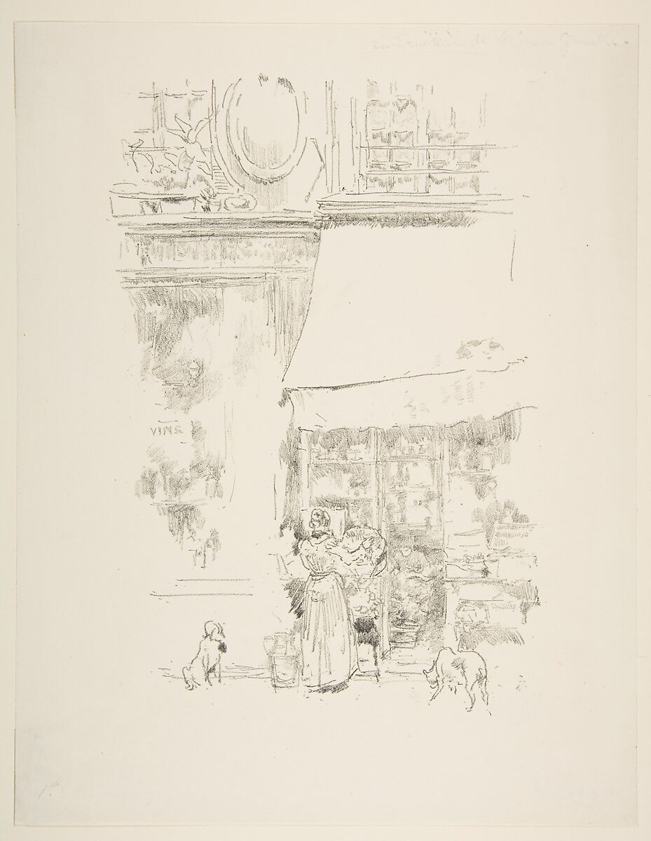 La Fruitière de la Rue de Grenelle, James McNeill Whistler (American, Lowell, Massachusetts 1834–1903 London), Transfer lithograph; only state (Chicago); printed in black ink on white machine made wove paper 